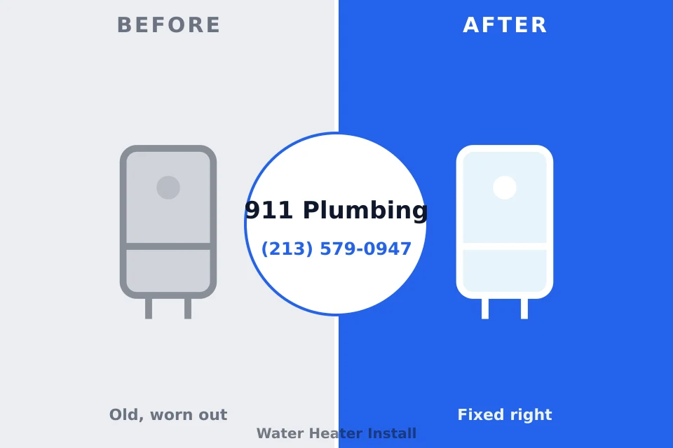 Before and after: plumbing company Hico, TX